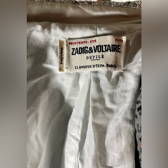 Zadig & Voltaire | Vivi Sequin Blazer in Silver | Party Jacket | Women’s 38 (M) - Picture 5 of 8